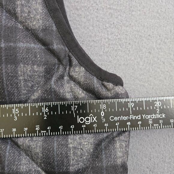 J. Crew Women S Gray Plaid Quilted Down-Filled Full-Zip Puffer Vest - Picture 9 of 10